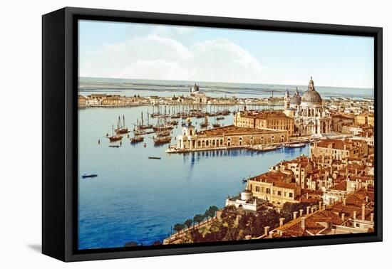 Santa Maria Della Salute from the Campanile Tower in St. Marks Square, Venice, Pub. C.1900-null-Framed Stretched Canvas