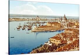 Santa Maria Della Salute from the Campanile Tower in St. Marks Square, Venice, Pub. C.1900-null-Stretched Canvas