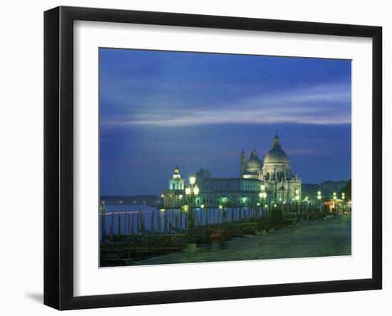 Santa Maria Della Salute Illuminated at Night, Venice, UNESCO World Heritage Site, Veneto, Italy-Lee Frost-Framed Photographic Print