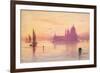 Santa Maria della Salute, Venice, at Sunset, 1865-84-Edward Lear-Framed Giclee Print