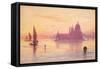 Santa Maria della Salute, Venice, at Sunset, 1865-84-Edward Lear-Framed Stretched Canvas