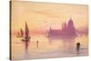 Santa Maria della Salute, Venice, at Sunset, 1865-84-Edward Lear-Stretched Canvas