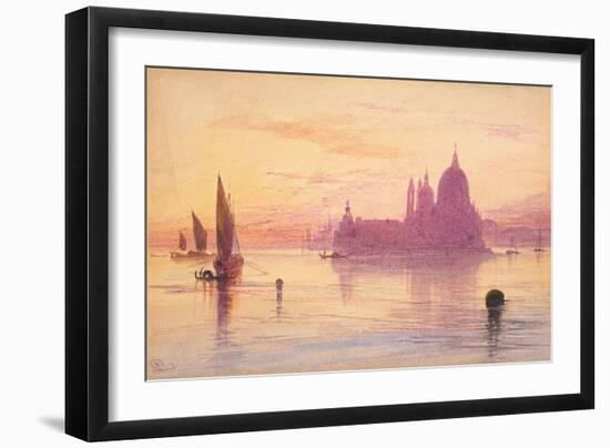 Santa Maria della Salute, Venice, at Sunset, 1865-84-Edward Lear-Framed Giclee Print