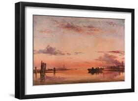 Santa Maria Della Salute, Venice: Evening, (Oil on Paper Laid Down on Canvas)-Edward William Cooke-Framed Premium Giclee Print