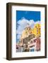 Santa Maria delle Grazie church among colourful houses in the fishing village of Marina Corricella-Paolo Graziosi-Framed Photographic Print