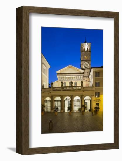 Santa Maria in Trastevere at Night, Piazza Santa Maria in Trastevere, Rome, Lazio, Italy-Stuart Black-Framed Photographic Print