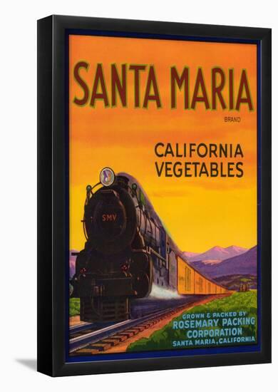 Santa Maria Vegetable Label - Santa Maria, CA-null-Framed Poster