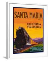 Santa Maria Vegetable Label - Santa Maria, CA-Lantern Press-Framed Art Print