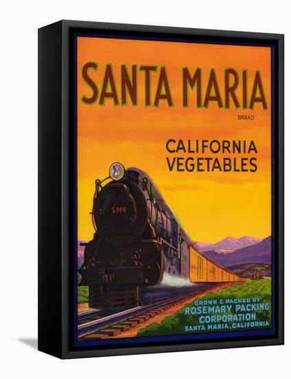 Santa Maria Vegetable Label - Santa Maria, CA-Lantern Press-Framed Stretched Canvas