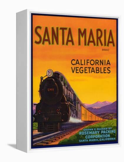 Santa Maria Vegetable Label - Santa Maria, CA-Lantern Press-Framed Stretched Canvas
