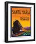 Santa Maria Vegetable Label - Santa Maria, CA-Lantern Press-Framed Art Print