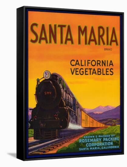 Santa Maria Vegetable Label - Santa Maria, CA-Lantern Press-Framed Stretched Canvas