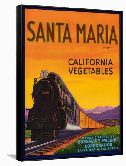 Santa Maria Vegetable Label - Santa Maria, CA-Lantern Press-Framed Stretched Canvas