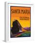 Santa Maria Vegetable Label - Santa Maria, CA-Lantern Press-Framed Art Print