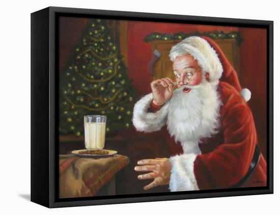 Santa Milk and Cookies-David Lindsley-Framed Stretched Canvas