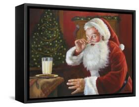 Santa Milk and Cookies-David Lindsley-Framed Stretched Canvas