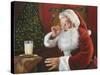 Santa Milk and Cookies-David Lindsley-Stretched Canvas