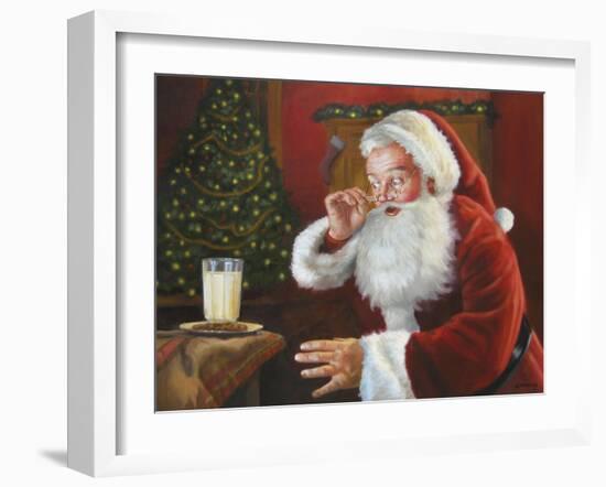 Santa Milk and Cookies-David Lindsley-Framed Giclee Print