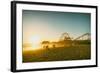 Santa Monica Beach Pier in California Usa at Sunset. Retro Colors-Stoycho Stoychev-Framed Photographic Print