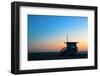 Santa Monica Beach Safeguard Tower at Sunset in Los Angeles-Songquan Deng-Framed Photographic Print