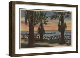 Santa Monica, CA - Yacht Harbor and Sunset View-Lantern Press-Framed Art Print