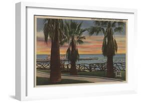 Santa Monica, CA - Yacht Harbor and Sunset View-Lantern Press-Framed Art Print