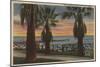 Santa Monica, CA - Yacht Harbor and Sunset View-Lantern Press-Mounted Art Print