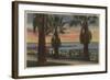 Santa Monica, CA - Yacht Harbor and Sunset View-Lantern Press-Framed Art Print