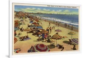 Santa Monica, California - A Daily Scene on the Beach-Lantern Press-Framed Art Print