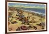 Santa Monica, California - A Daily Scene on the Beach-Lantern Press-Framed Art Print