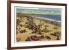 Santa Monica, California - A Daily Scene on the Beach-Lantern Press-Framed Art Print