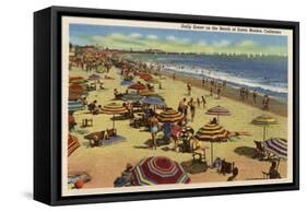 Santa Monica, California - A Daily Scene on the Beach-Lantern Press-Framed Stretched Canvas
