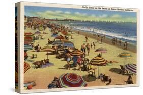 Santa Monica, California - A Daily Scene on the Beach-Lantern Press-Stretched Canvas