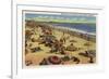 Santa Monica, California - A Daily Scene on the Beach-Lantern Press-Framed Premium Giclee Print