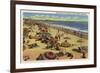 Santa Monica, California - A Daily Scene on the Beach-Lantern Press-Framed Premium Giclee Print