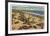 Santa Monica, California - A Daily Scene on the Beach-Lantern Press-Framed Premium Giclee Print