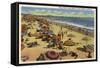 Santa Monica, California - A Daily Scene on the Beach-Lantern Press-Framed Stretched Canvas