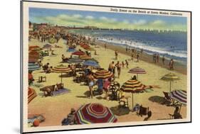 Santa Monica, California - A Daily Scene on the Beach-Lantern Press-Mounted Art Print