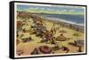 Santa Monica, California - A Daily Scene on the Beach-Lantern Press-Framed Stretched Canvas