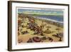 Santa Monica, California - A Daily Scene on the Beach-Lantern Press-Framed Art Print