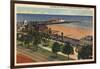 Santa Monica, California - Aerial of Pleasure Pier & Yacht Harbor-Lantern Press-Framed Art Print