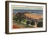 Santa Monica, California - Aerial of Pleasure Pier & Yacht Harbor-Lantern Press-Framed Art Print