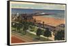 Santa Monica, California - Aerial of Pleasure Pier & Yacht Harbor-Lantern Press-Framed Stretched Canvas