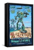 Santa Monica, California - Atlantean Invaders-Lantern Press-Framed Stretched Canvas