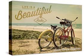 Santa Monica, California - Beach Cruiser - Senitment-Lantern Press-Stretched Canvas