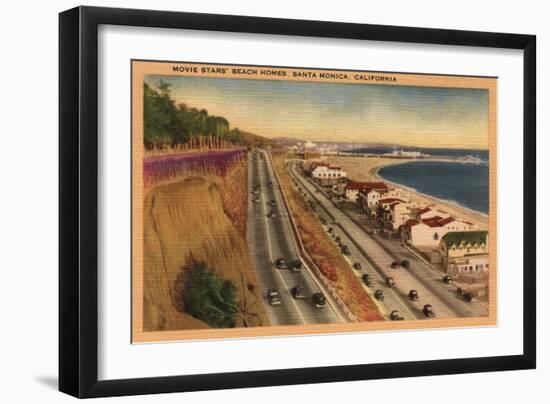 Santa Monica, California - Beach Residences of the Movie Stars-Lantern Press-Framed Art Print