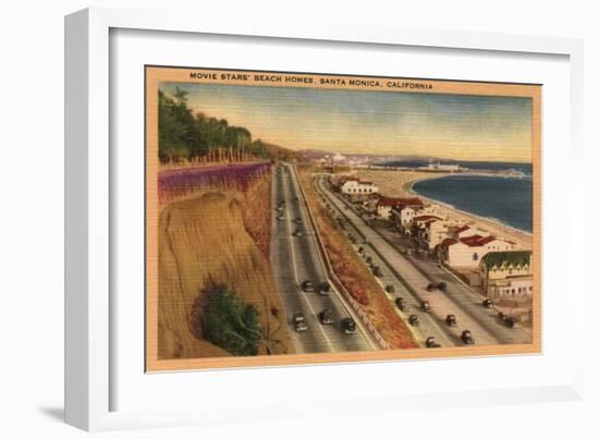 Santa Monica, California - Beach Residences of the Movie Stars-Lantern Press-Framed Art Print