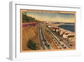 Santa Monica, California - Beach Residences of the Movie Stars-Lantern Press-Framed Art Print