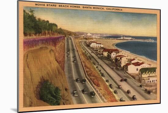 Santa Monica, California - Beach Residences of the Movie Stars-Lantern Press-Mounted Art Print
