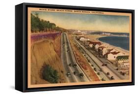 Santa Monica, California - Beach Residences of the Movie Stars-Lantern Press-Framed Stretched Canvas